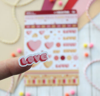 Love And Hugs, Valentine Sticker Sheet, 3 of 3
