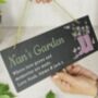 Personalised Floral Garden Slate Sign, thumbnail 1 of 4