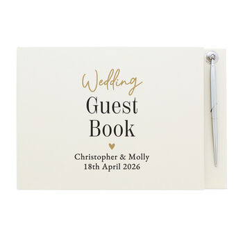 Personalised Black And Gold Guestbook For Wedding, 4 of 5