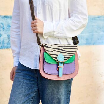 Vaani Multicoloured Saddle Crossbody Bag, 9 of 11