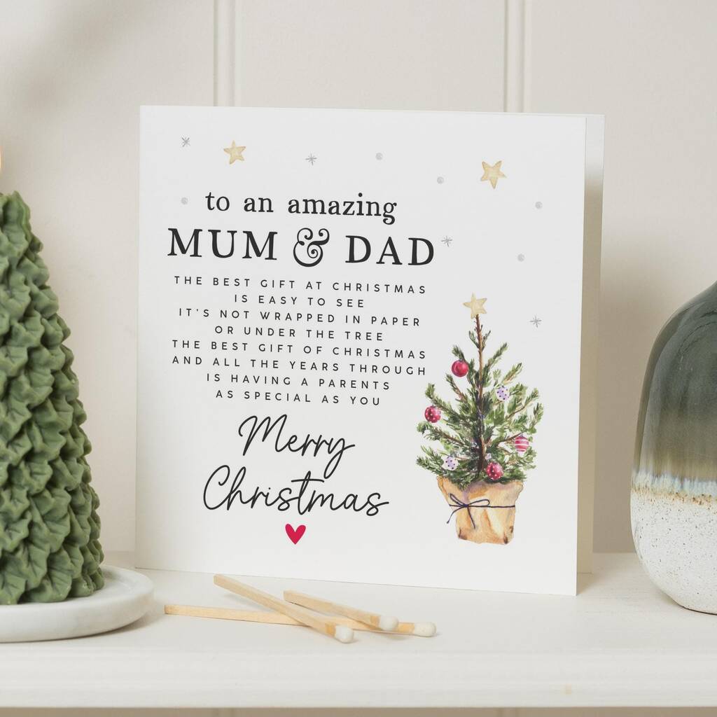 Sweet Christmas Card For Mum And Dad, 1 of 7