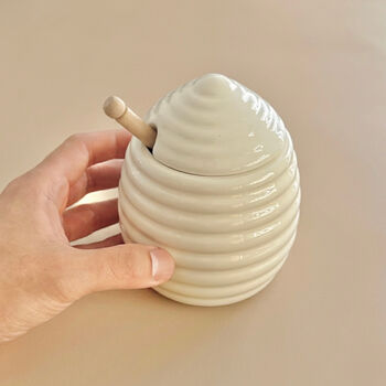 Ceramic Honey Pot With Honey Dipper, 4 of 11