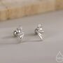 Sterling Silver Tiny Bat Wing Screw Back Earrings, thumbnail 1 of 12