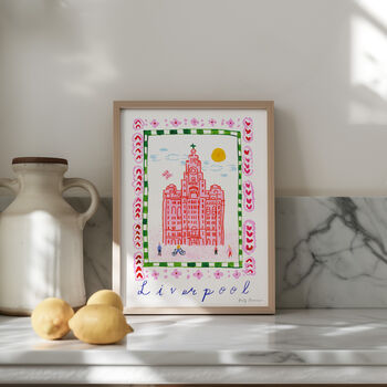 Royal Liver Building Art Print, Liverpool Landmark Scene, 2 of 7