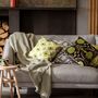 Square Ikat Velvet Cushion Green Pomegranate, thumbnail 2 of 7