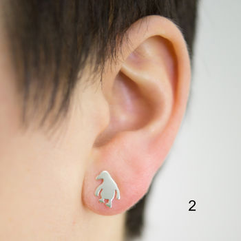 Sterling Silver Penguin Earrings, 3 of 8