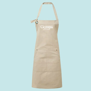 Premium Canvas Personalised Apron With Motif, 5 of 8
