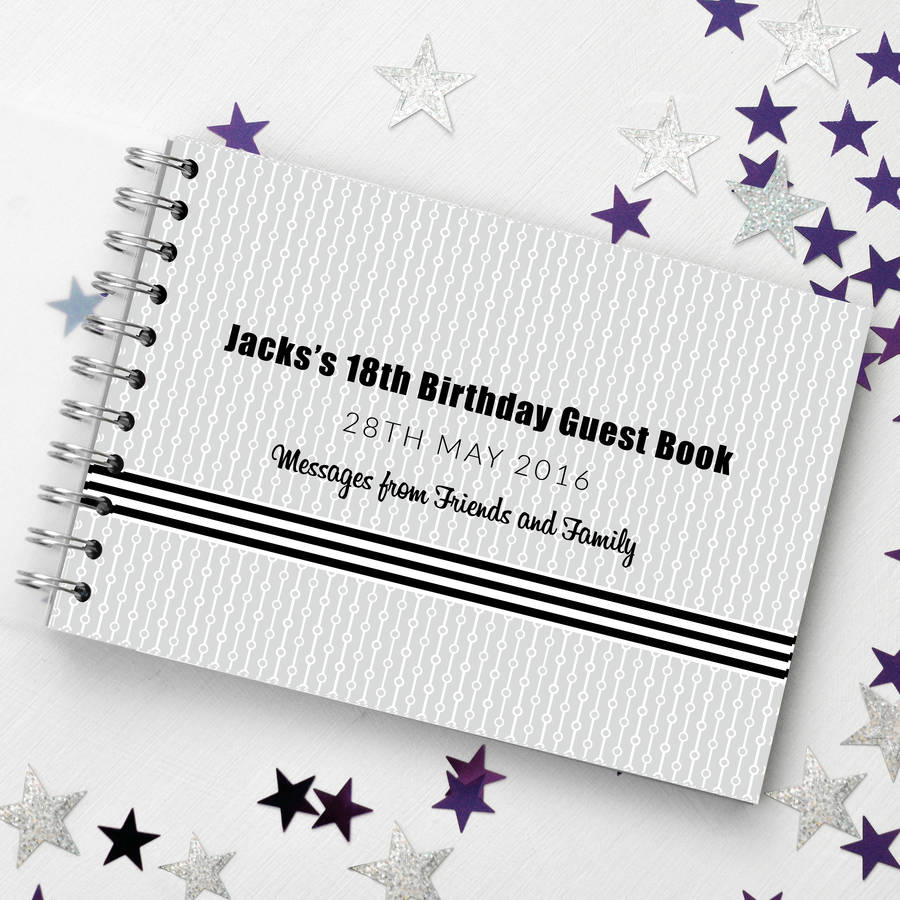 Personalised 18th Monochrome Birthday Guest Book By Amanda Hancocks