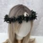 Gothic Black Flower Crown, thumbnail 1 of 6