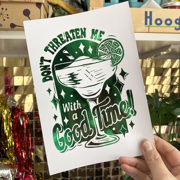 Funny Good Time Margarita Cocktail Foil Print A4 Or A5, 4 of 9