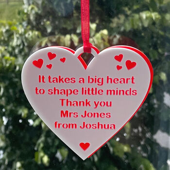 Personalised Hearts Teacher Thank You Keepsake Gift, 8 of 11
