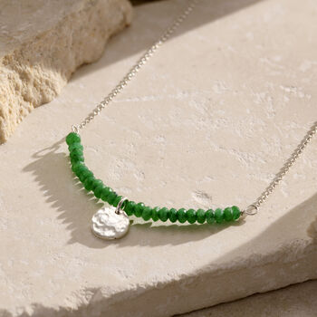 Personalised Green Semi Precious Beaded Necklace, 4 of 8