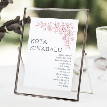 Wedding Seating Plan Cards Pink Cherry Blossom Design, 6 of 7