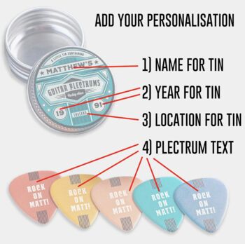 Personalised Colour Guitar Plectrums, 10 of 10