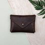 Unisex Brown Leather Envelope Cardholder, thumbnail 1 of 4