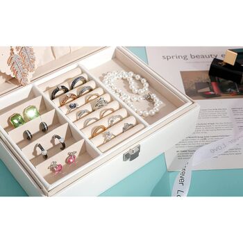 Two Tier Jewellery Storage Box Organiser Case, 2 of 7