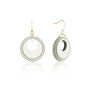 Cream And Green Circular Earrings, thumbnail 1 of 7