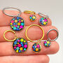 Disco Charm Hoop Earrings In Micro, Mini Or Small Size, thumbnail 1 of 11