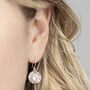 Sterling Silver Gemstone Sun Disc Dangly Earrings, thumbnail 2 of 9