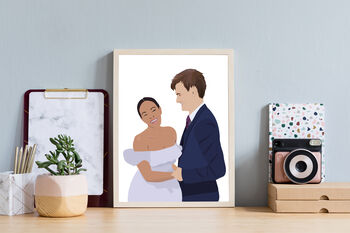 Custom Family Portrait Personalised Art Print, 9 of 11