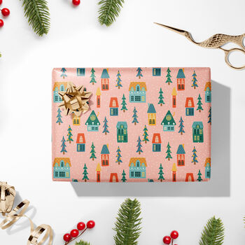 Festive Houses Christmas Wrapping Paper, 2 of 6