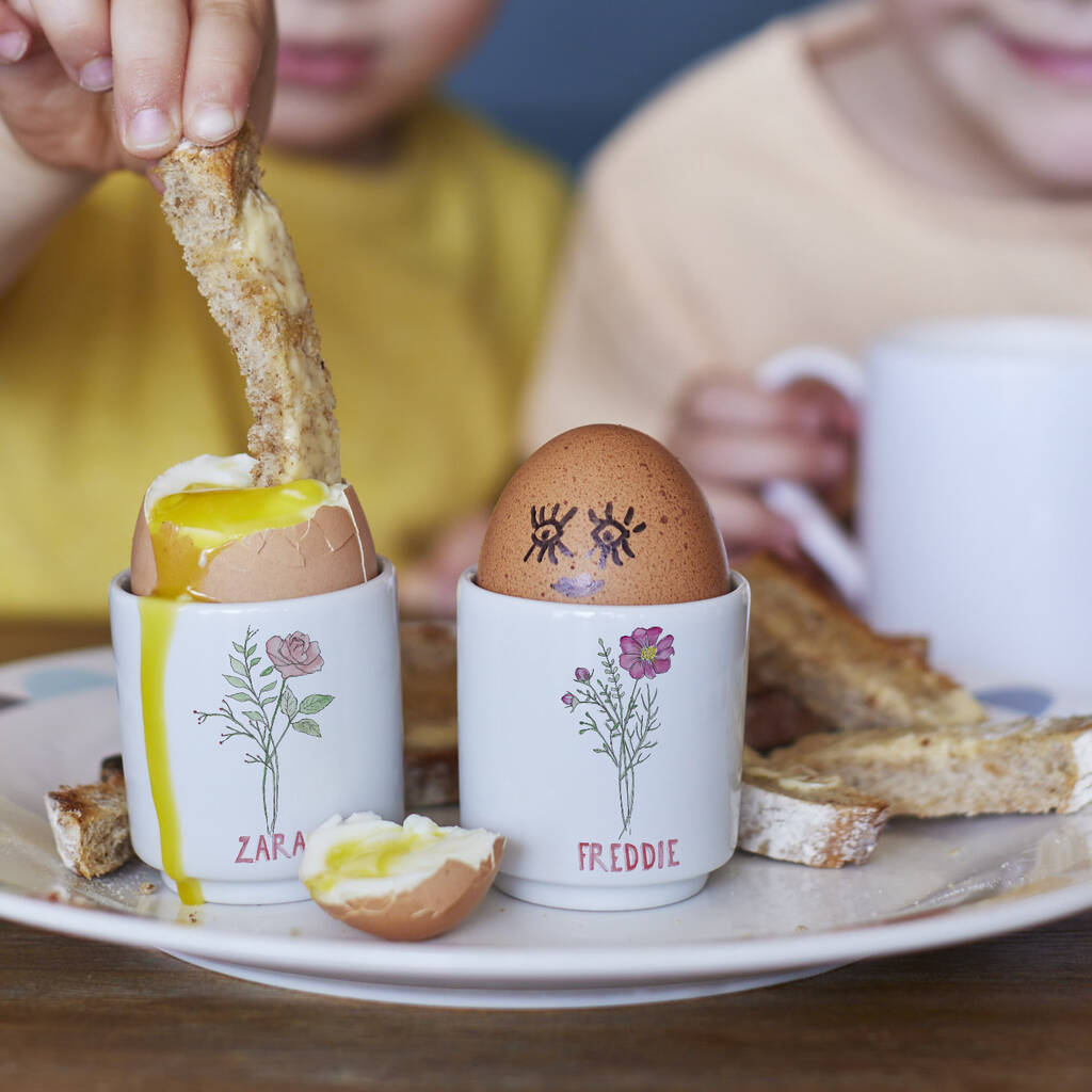 Personalised Birth Flower Egg Cup, 1 of 2