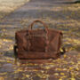 Front Straps Vintage Look Leather Weekender, thumbnail 2 of 12