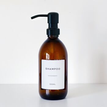 Amber Bottle With White Personalised Label And Black Pump, 6 of 11