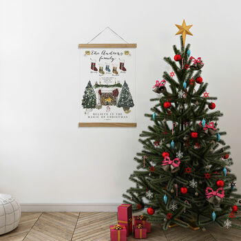 Personalised Christmas Family Stocking Fabric Print, 2 of 4
