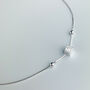 Sterling Silver Cube Bead Charm Anklet, thumbnail 3 of 5