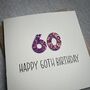 Personalised Happy 60th Glitter Milestone Birthday Card, thumbnail 4 of 6