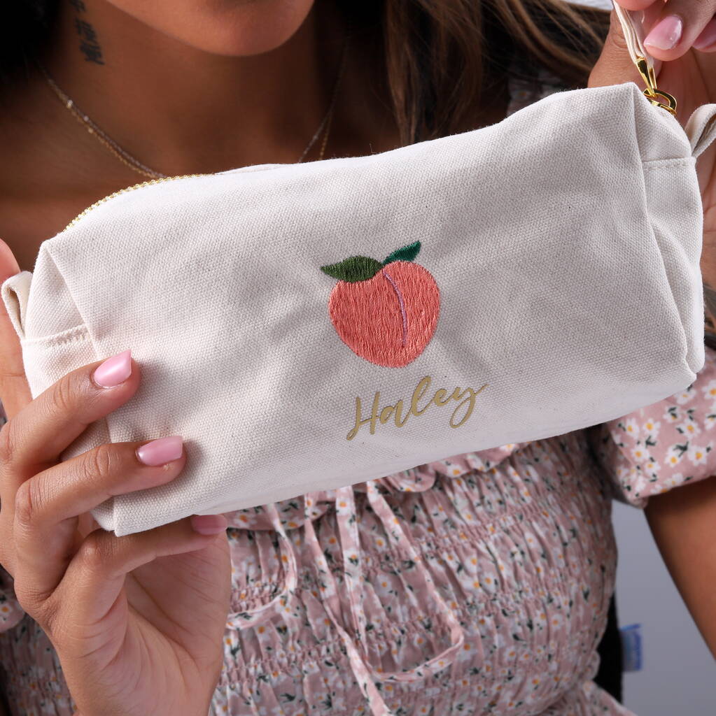 Personalised Embroidered Fruit Cosmetic Or Pencil Case, 1 of 6