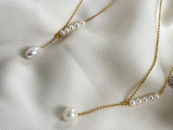 'Kinang' Sparkle Drop Pearl Necklace, 8 of 12