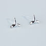 Sterling Silver Fish Tail Stud Earrings, thumbnail 2 of 5