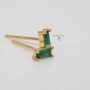 Emerald Baguette Hoop And Stud Earring Set Gold Or Silver Gift For Her, thumbnail 8 of 12