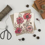 'Poppies And Butterfly' Greeting Card, thumbnail 2 of 2
