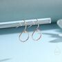 Open Circle Drop Hook Earrings In Sterling Silver, thumbnail 7 of 12