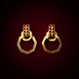 24k Gold Drop Hoop Earrings, thumbnail 1 of 3