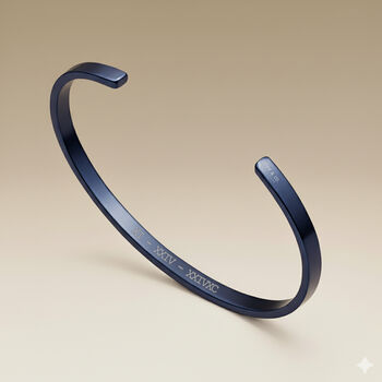 Navy Personalised Cuff Bracelet, 2 of 7