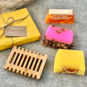 Handmade Soap And Soap Tray Self Care Gift Set, 2 of 6