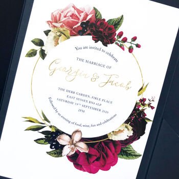 Retro Roses Wedding Stationery // Floral Wedding Invite, 6 of 9