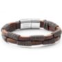Personalised Men's Brown Leather Twisted Cord Bracelet, thumbnail 2 of 4