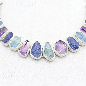 Tanzanite, Rainbow Moonstone And Amethyst Necklace, 5 of 7