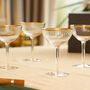 Four Elegant Ribbed Champagne Saucers, thumbnail 3 of 6