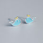 Sterling Silver Blue Whale Stud Earrings, thumbnail 2 of 5