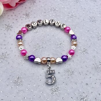 Birthday Bracelet Personalised With Name. Age Gift, 6 of 12
