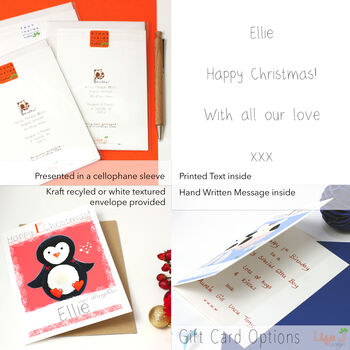 Personalised Penguin Baby 1st Christmas Card, 8 of 8