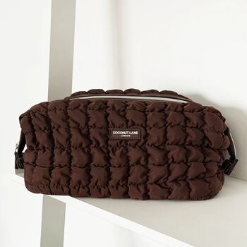 Expandable Makeup Bag Quilted Chocolate, 4 of 5