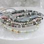 Gemstone Boho Beaded Adjustable Friendship Bracelet Silver Beads, thumbnail 10 of 10