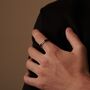 Black 6 Mm Engraved Band Ring, Black And Silver Personalised Ring, thumbnail 6 of 12